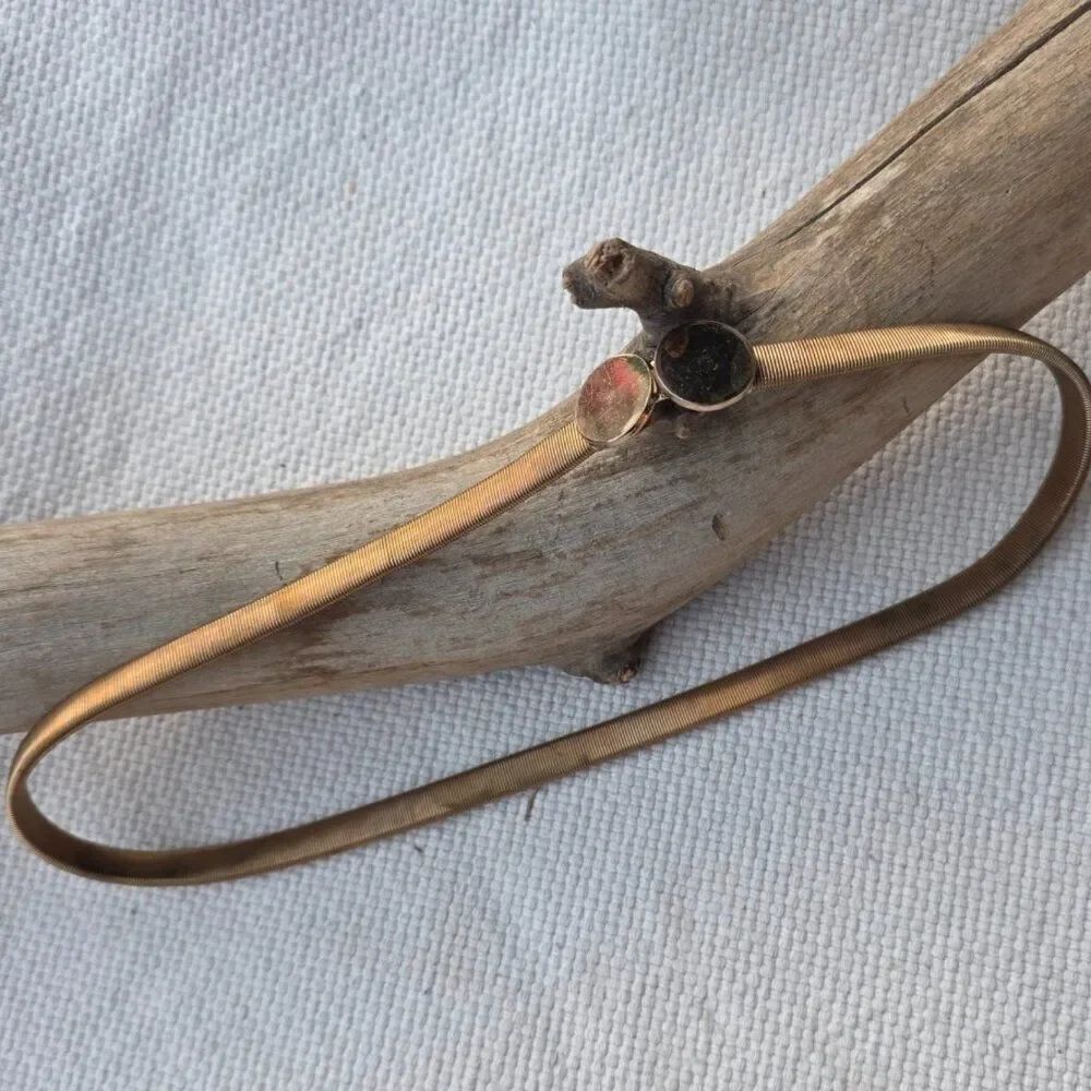 Vintage stretchy metal waist belt single clasp